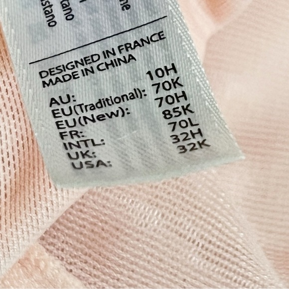 Parfait Quartz Pink Underwire Bra Sz 32K Full Figured Sexy Plunge Romina P5522 - Picture 12 of 14